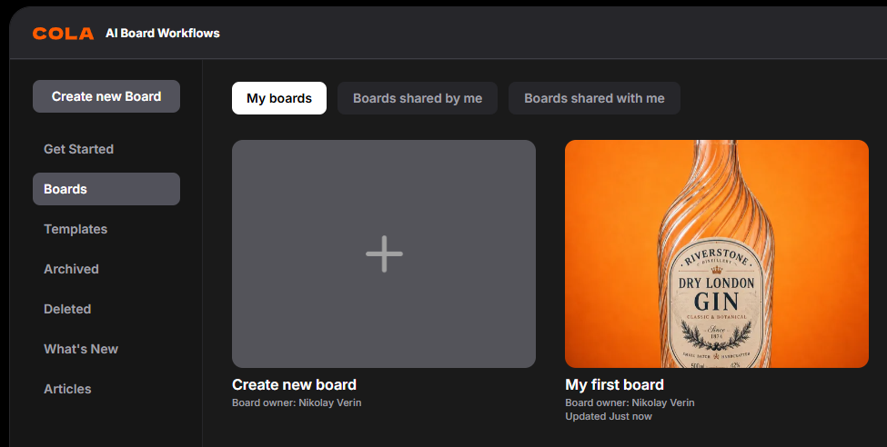 Create your first board visual