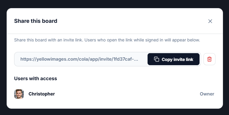 Share and collaborate visual