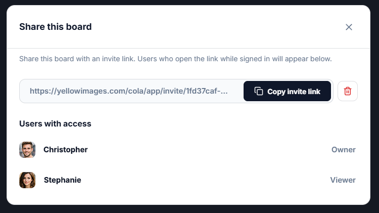 Share and collaborate visual